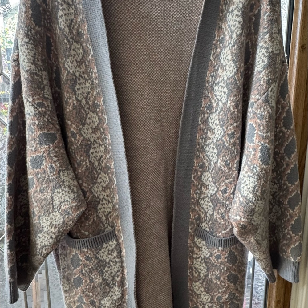 Anthropologie Brown and Gray Knit Cardigan